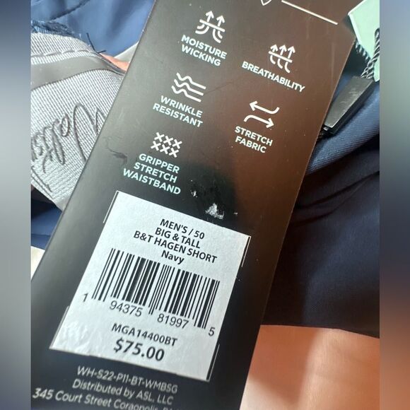 NWTs Walter Hagen Men's Perfect 11 Golf Shorts 50” Waist in Navy - Picture 5 of 5